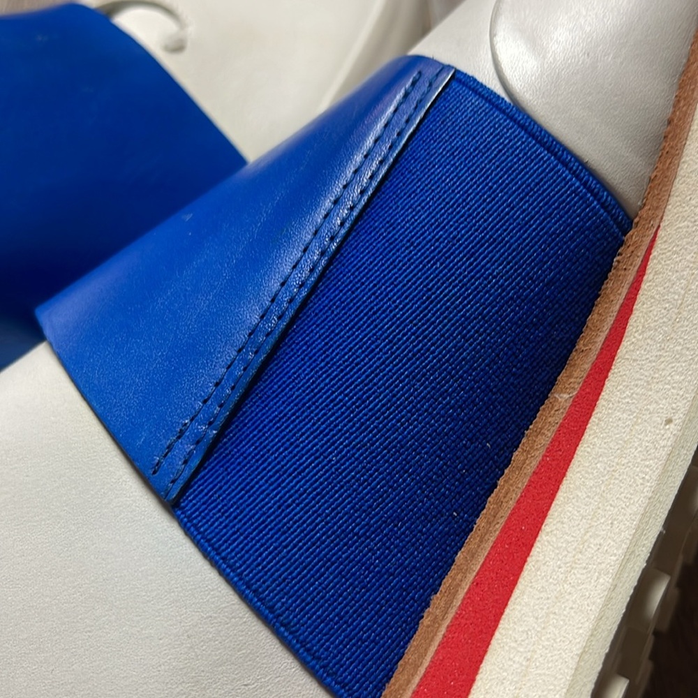 Rag & Bone Dylan Women’s Leather Elastic Runner in White & Blue Size 8.5 - Picture 14 of 14